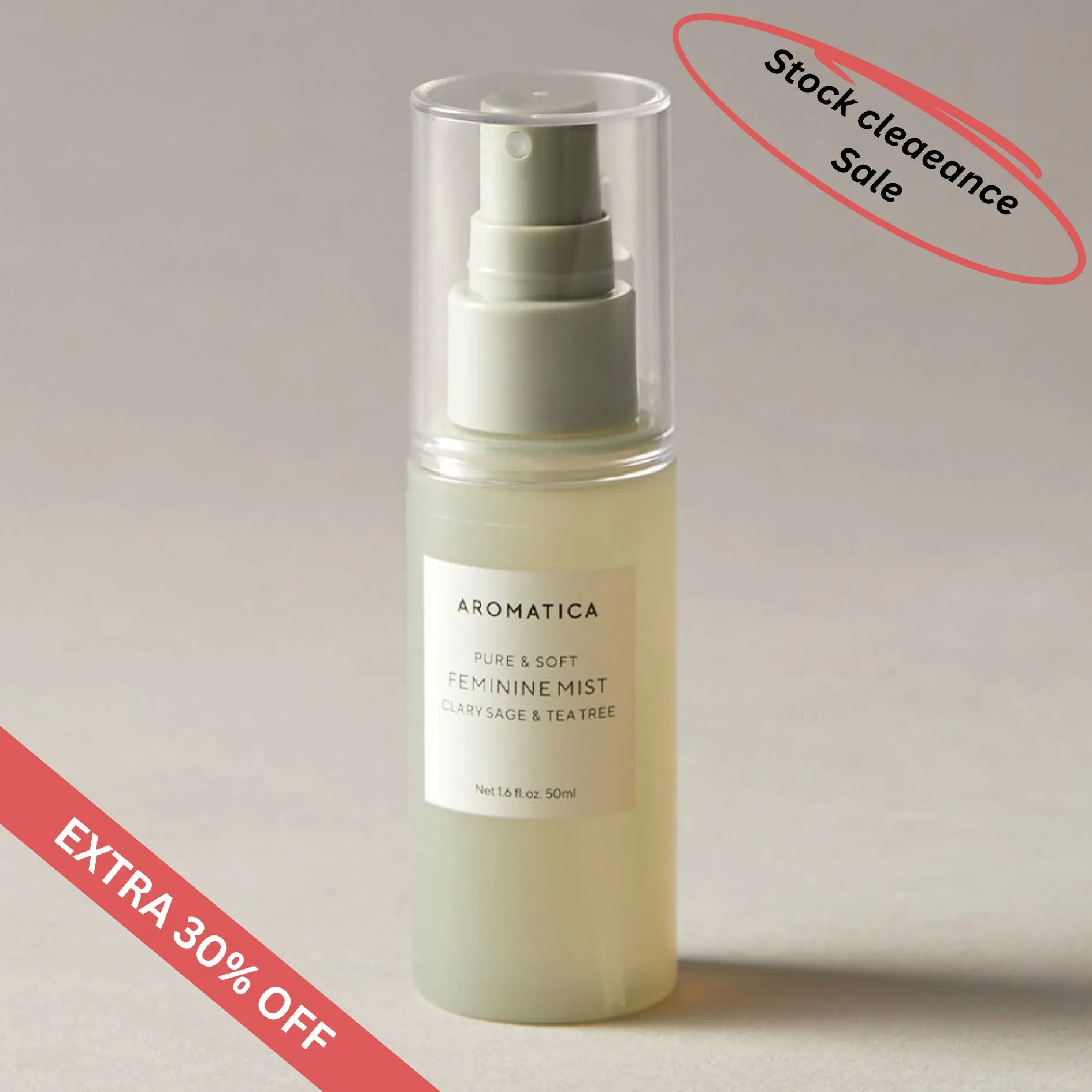 *** SALE *** AROMATICA Pure & Soft Feminine Mist Clary Sage & Tea Tree 50ml *** EXP ON 2025-10-03 ***