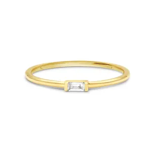 0.05 Cts. Single Baguette Diamond Band in 14K Yellow Gold