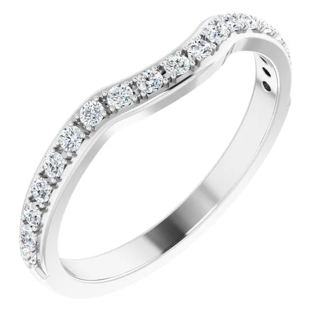 0.34 ct. Round Cut Diamond Wedding Band Stackable Curvy Ring