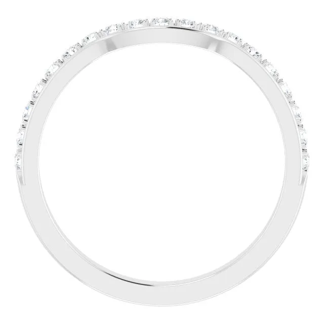 0.34 ct. Round Cut Diamond Wedding Band Stackable Curvy Ring