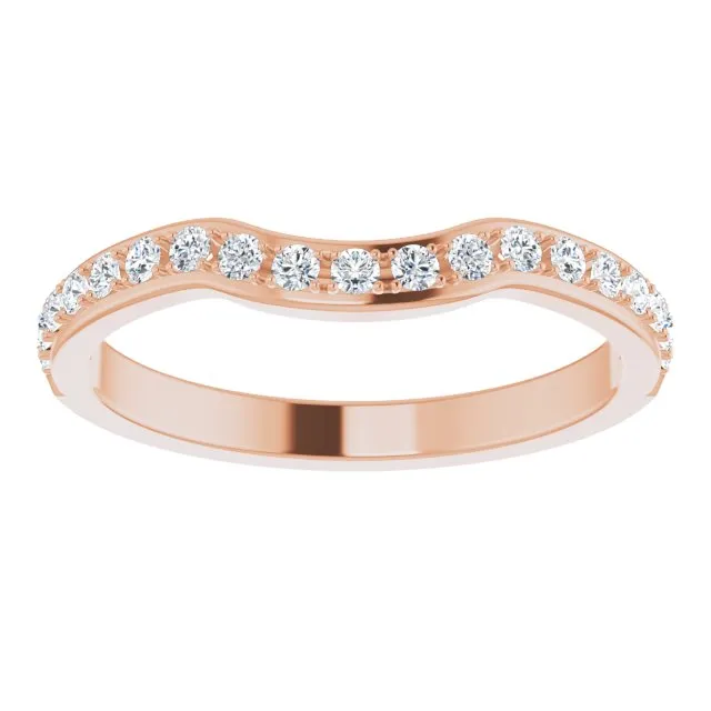 0.34 ct. Round Cut Diamond Wedding Band Stackable Curvy Ring
