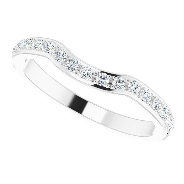 0.34 ct. Round Cut Diamond Wedding Band Stackable Curvy Ring