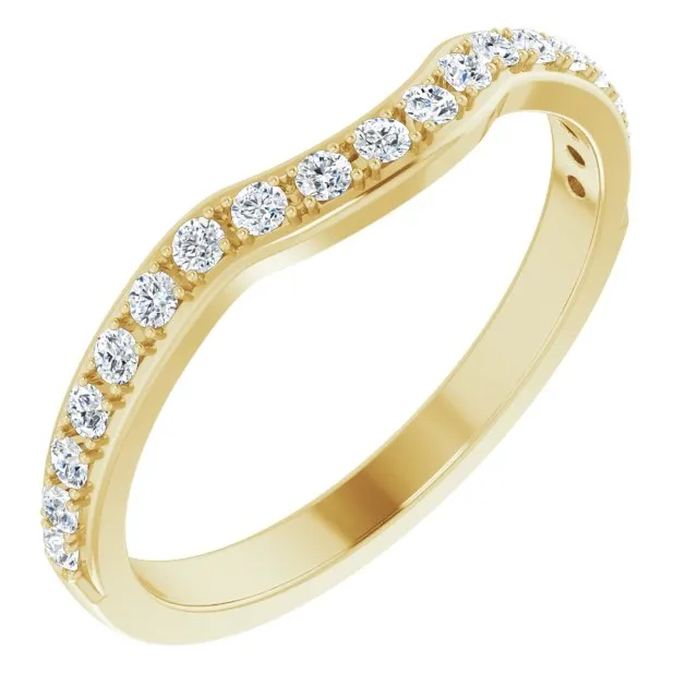 0.34 ct. Round Cut Diamond Wedding Band Stackable Curvy Ring