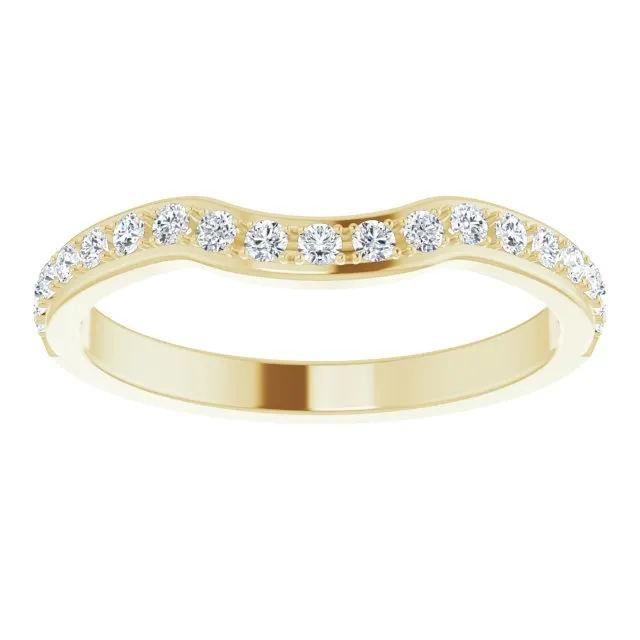 0.34 ct. Round Cut Diamond Wedding Band Stackable Curvy Ring
