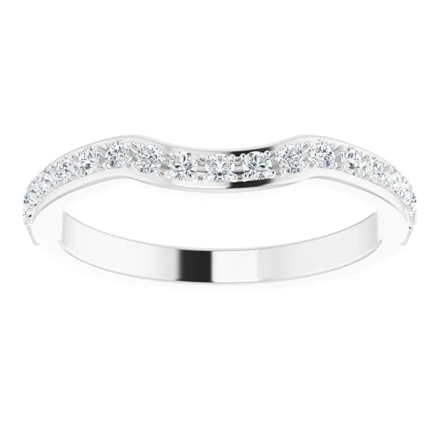0.34 ct. Round Cut Diamond Wedding Band Stackable Curvy Ring