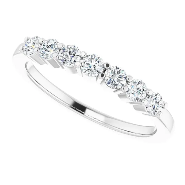 0.42 ct. Round Cut Diamond Wedding Band 7 Stone Anniversary Ring