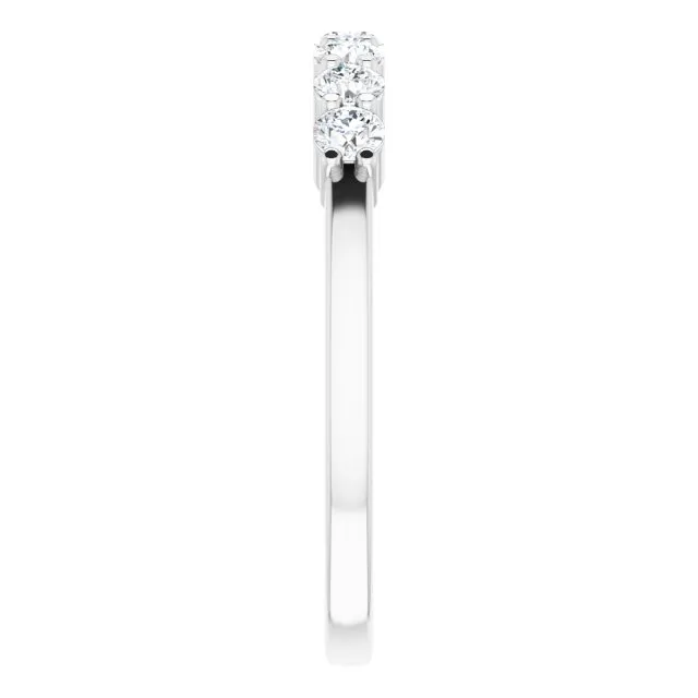 0.42 ct. Round Cut Diamond Wedding Band 7 Stone Anniversary Ring