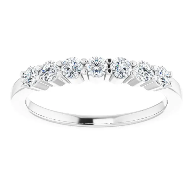 0.42 ct. Round Cut Diamond Wedding Band 7 Stone Anniversary Ring