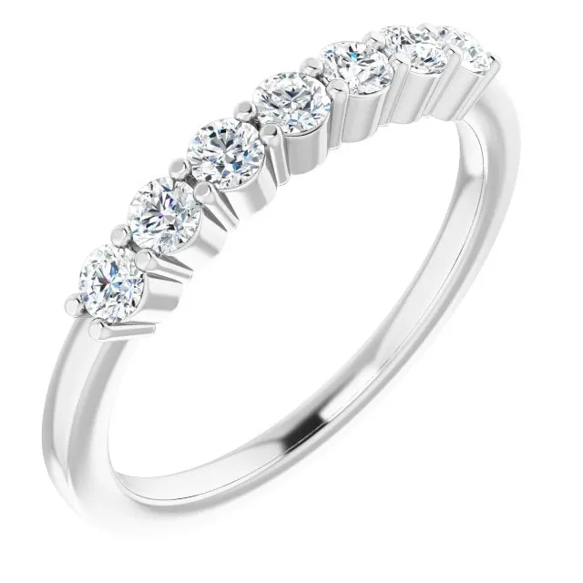 0.42 ct. Round Cut Diamond Wedding Band 7 Stone Anniversary Ring