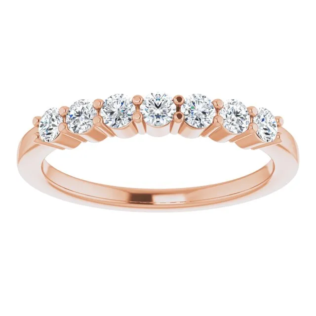 0.42 ct. Round Cut Diamond Wedding Band 7 Stone Anniversary Ring