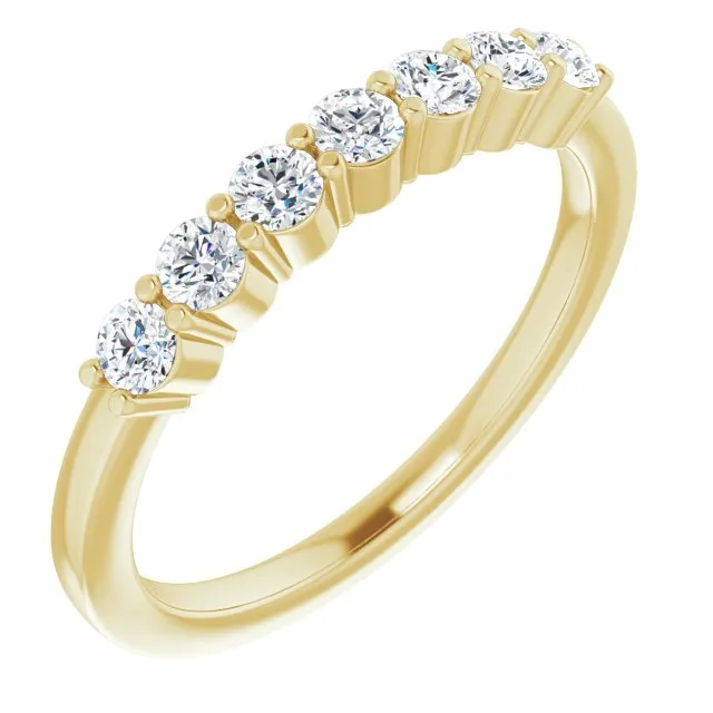 0.42 ct. Round Cut Diamond Wedding Band 7 Stone Anniversary Ring