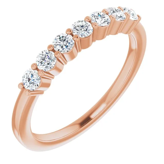 0.42 ct. Round Cut Diamond Wedding Band 7 Stone Anniversary Ring