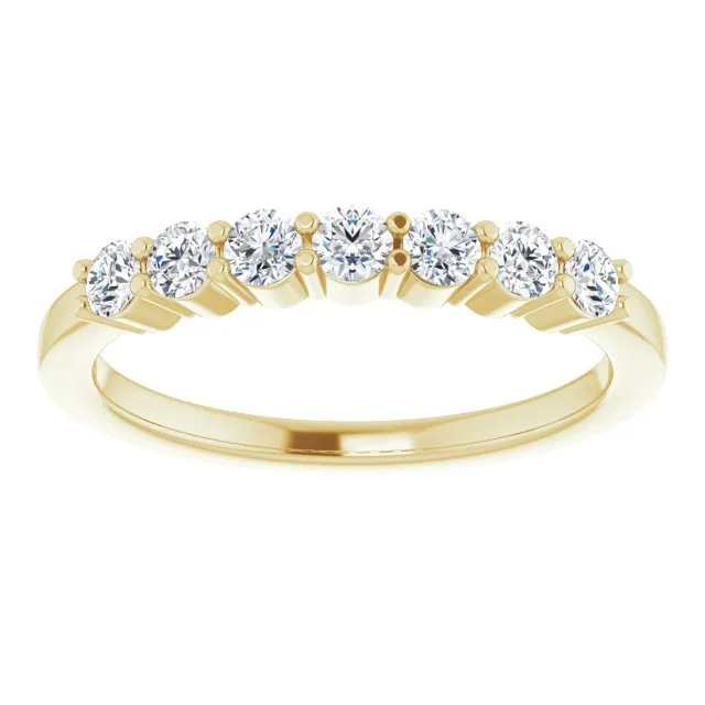 0.42 ct. Round Cut Diamond Wedding Band 7 Stone Anniversary Ring