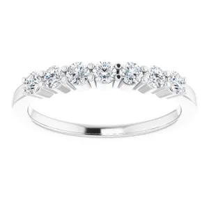 0.42 ct. Round Cut Diamond Wedding Band 7 Stone Anniversary Ring