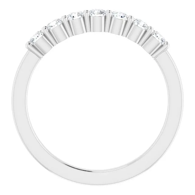0.42 ct. Round Cut Diamond Wedding Band 7 Stone Anniversary Ring