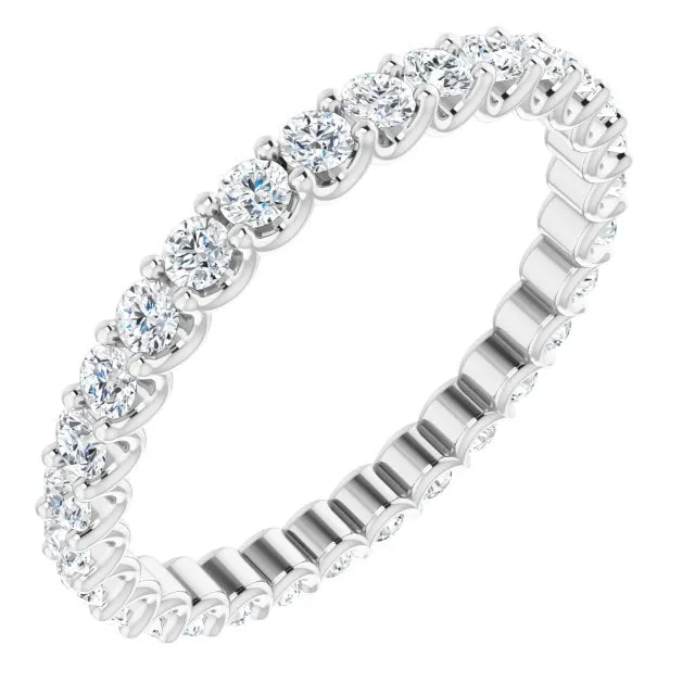 0.90 ct. Shared Prong Round Diamond U Shape Eternity Band
