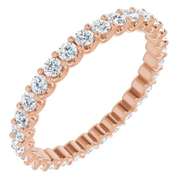 0.90 ct. Shared Prong Round Diamond U Shape Eternity Band