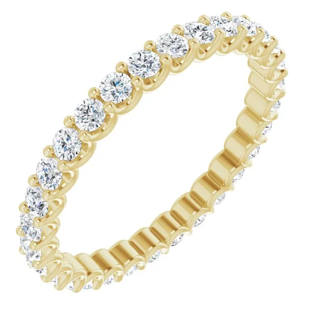 0.90 ct. Shared Prong Round Diamond U Shape Eternity Band