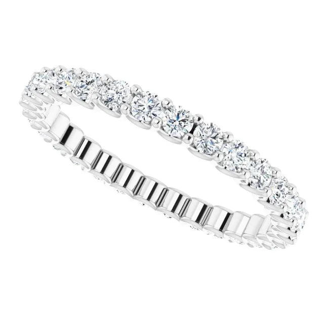 0.90 ct. Shared Prong Round Diamond U Shape Eternity Band