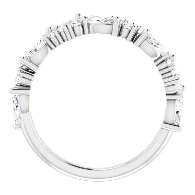 0.95 ct. Marquise And Round Diamond  Wedding Band