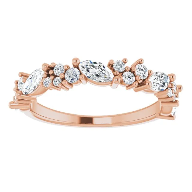 0.95 ct. Marquise And Round Diamond  Wedding Band