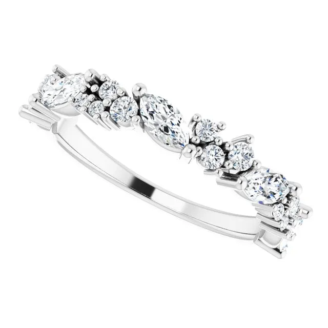 0.95 ct. Marquise And Round Diamond  Wedding Band