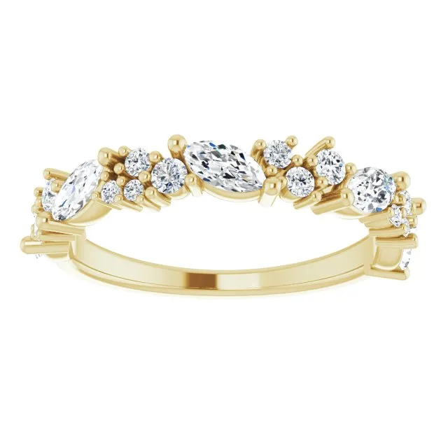 0.95 ct. Marquise And Round Diamond  Wedding Band