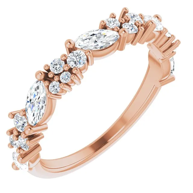 0.95 ct. Marquise And Round Diamond  Wedding Band