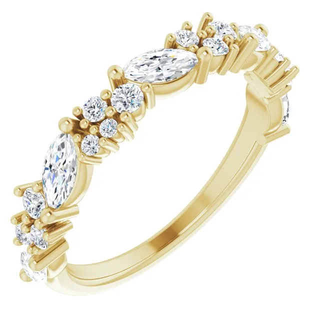 0.95 ct. Marquise And Round Diamond  Wedding Band