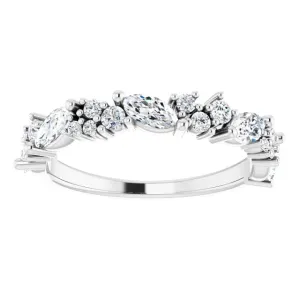 0.95 ct. Marquise And Round Diamond  Wedding Band