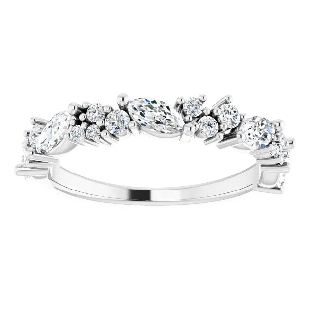 0.95 ct. Marquise And Round Diamond  Wedding Band
