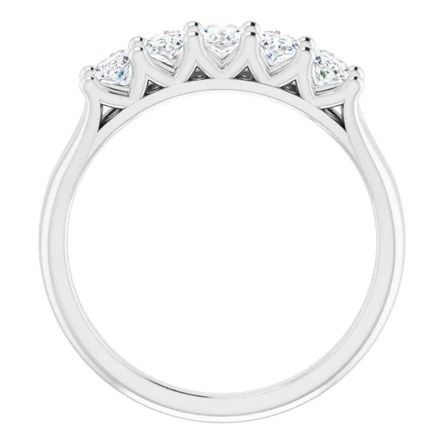 1.05 ct. Oval Cut Diamond Wedding Band 5 Stone Anniversary Ring