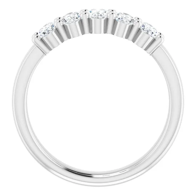 1.05 ct. Oval Cut Diamond Wedding Band 5 Stone Anniversary Ring