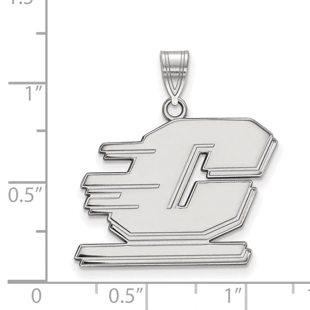 10K White Gold Central Michigan University Large Pendant