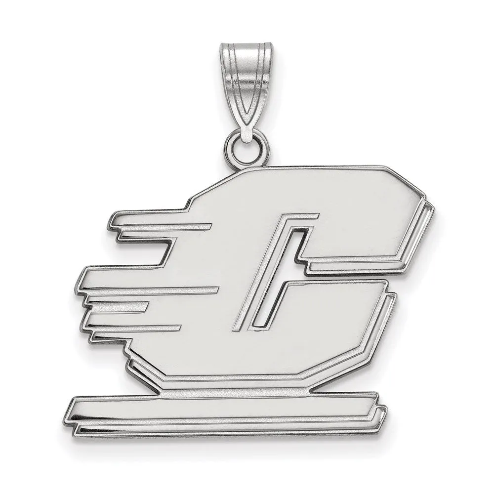 10K White Gold Central Michigan University Large Pendant