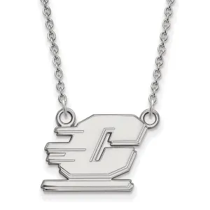 10K White Gold Central Michigan University Small Pendant wilth Necklace