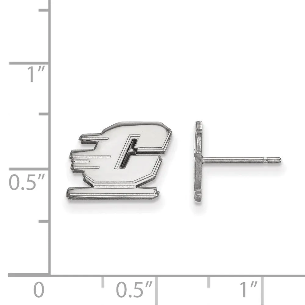 10K White Gold Central Michigan University XS Post Earrings