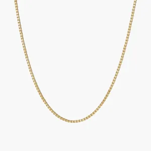 1.2 mm  |  1.5 mm  |  1.8 mm  |  2.0 mm Women's Box Chain Necklace