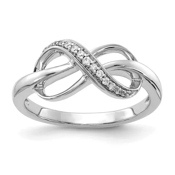 14k Gold Diamond Infinity Ring