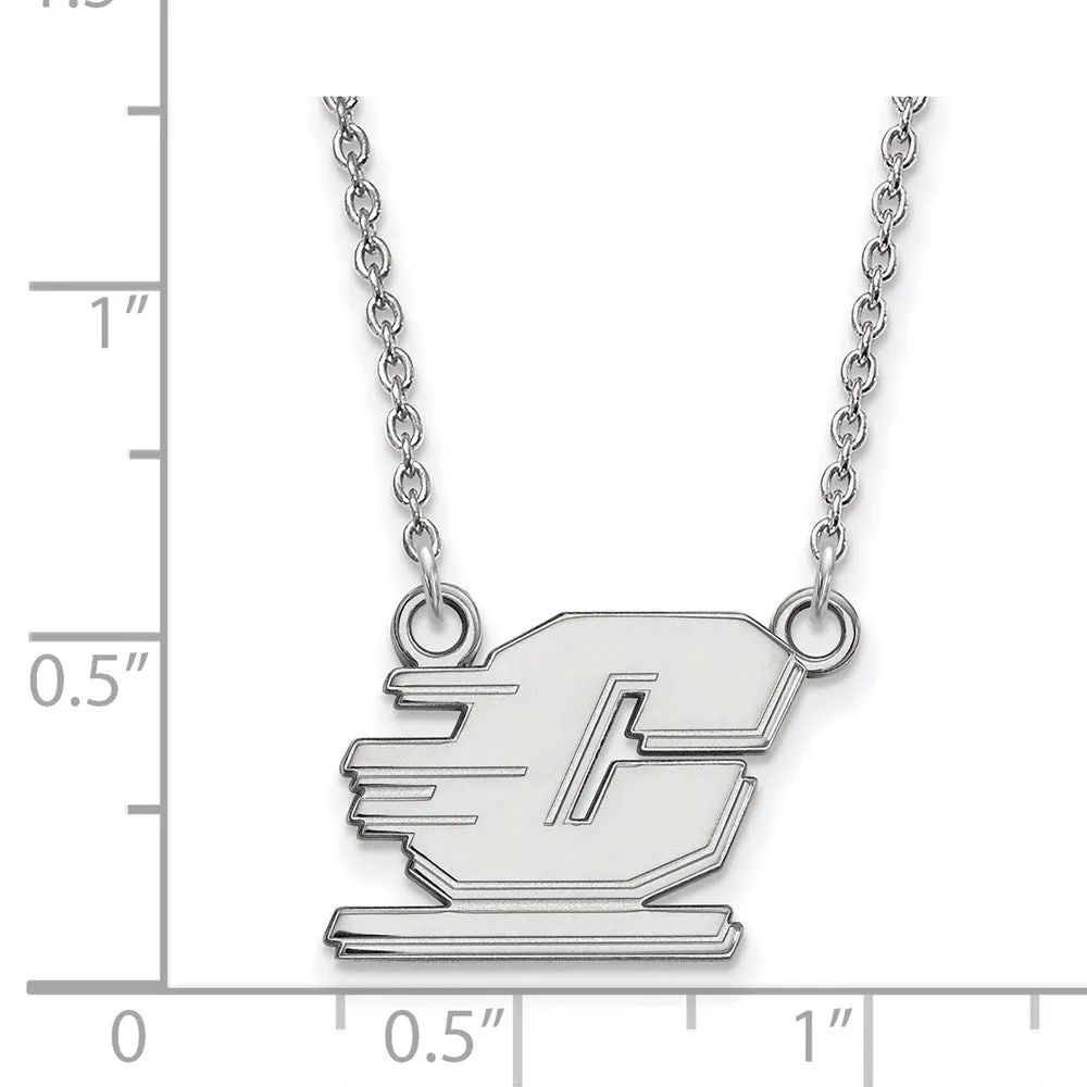 14K White Gold Central Michigan University Small Pendant with Necklace