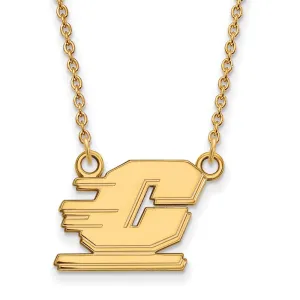 14K Yellow Gold Central Michigan University Small Pendant with Necklace