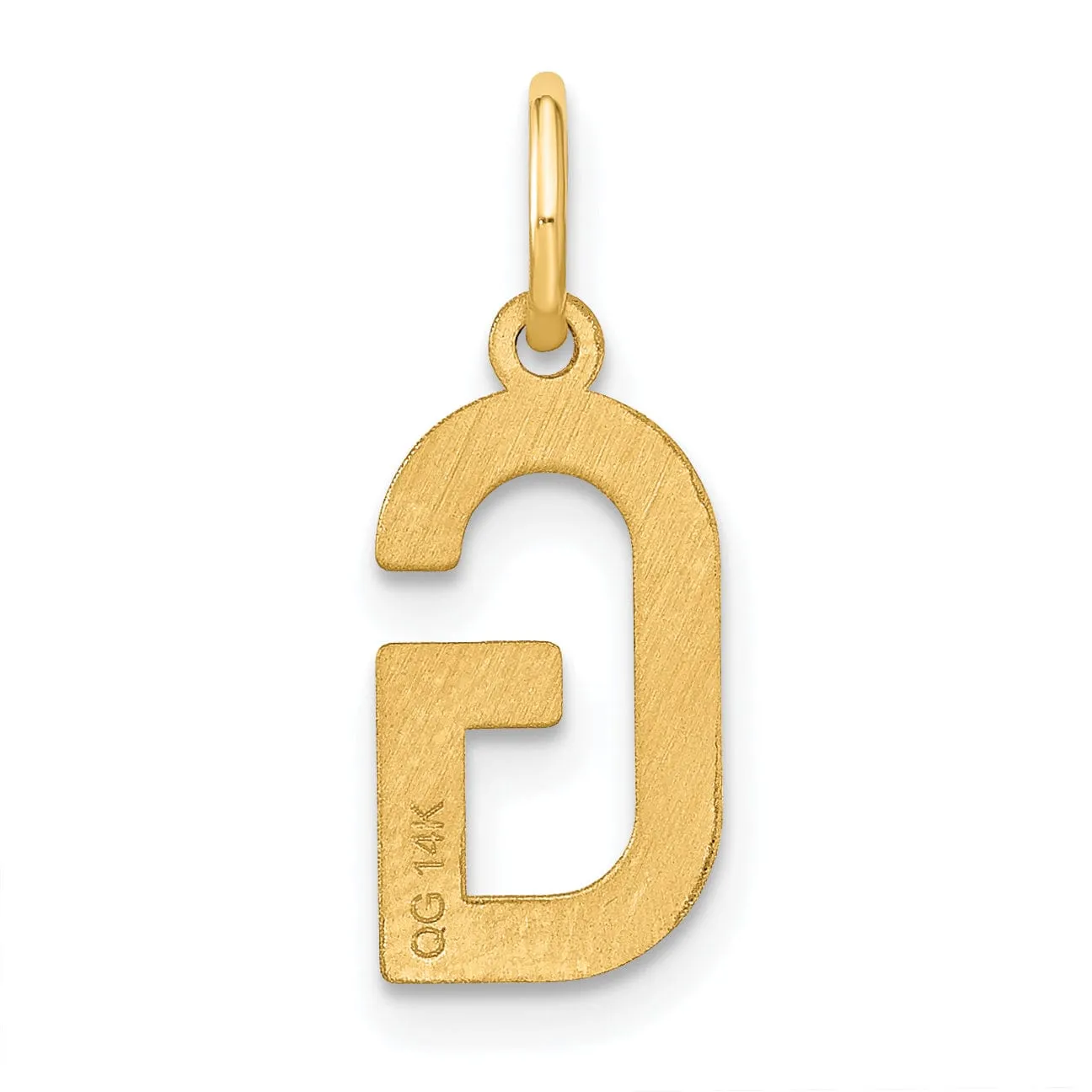 14k Yellow Gold Women's Letter G Initial Charm Pendant