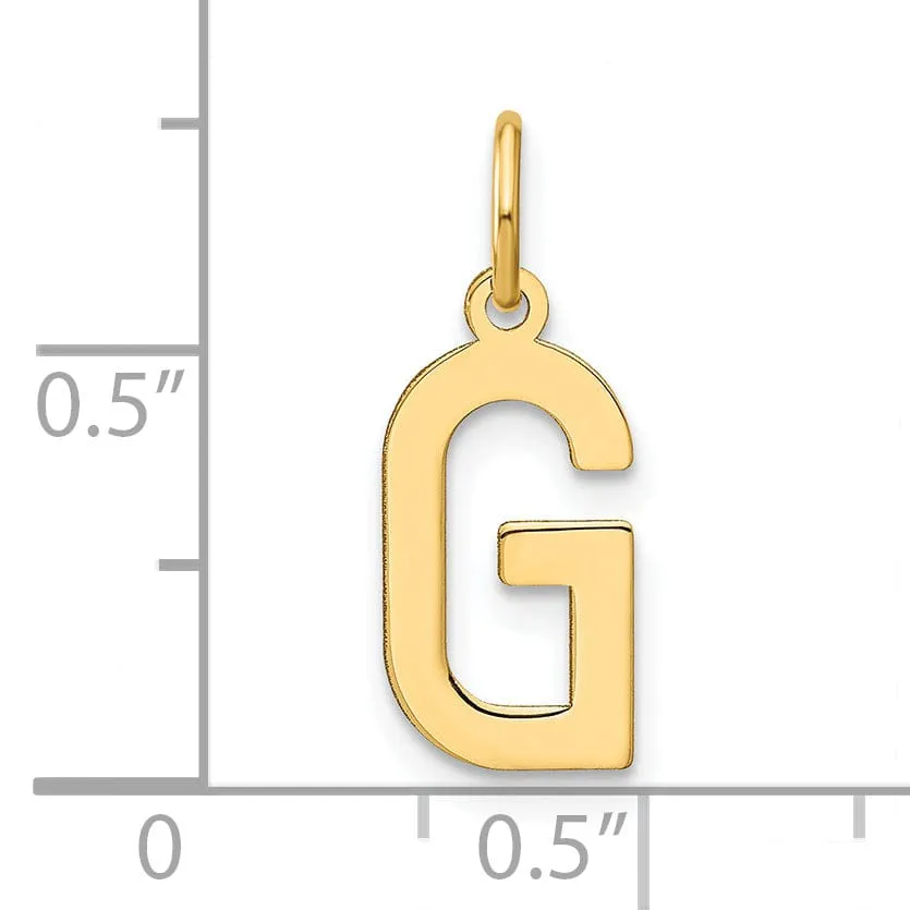 14k Yellow Gold Women's Letter G Initial Charm Pendant