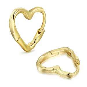 15mm S925 Twisted Heart Hoop Earrings for Women