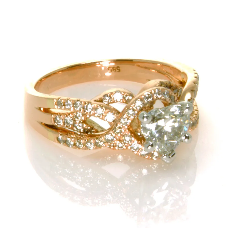 1.65ct Heart Shaped Diamond Engagement Ring