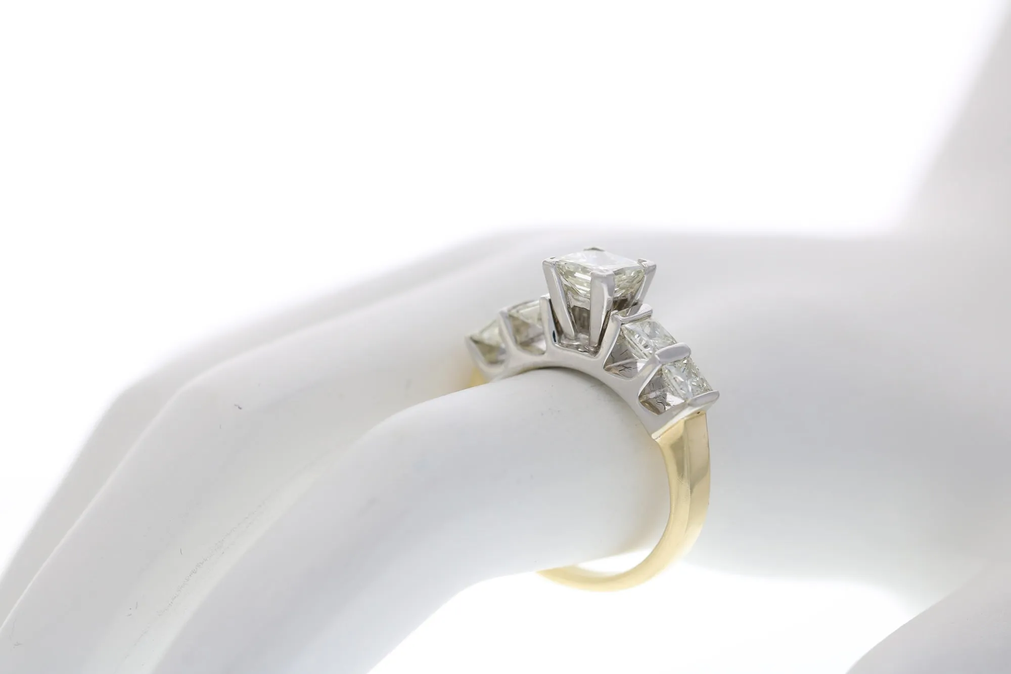 1.75 cttw Diamond Princess Engagement Rings in 14K Yellow Gold