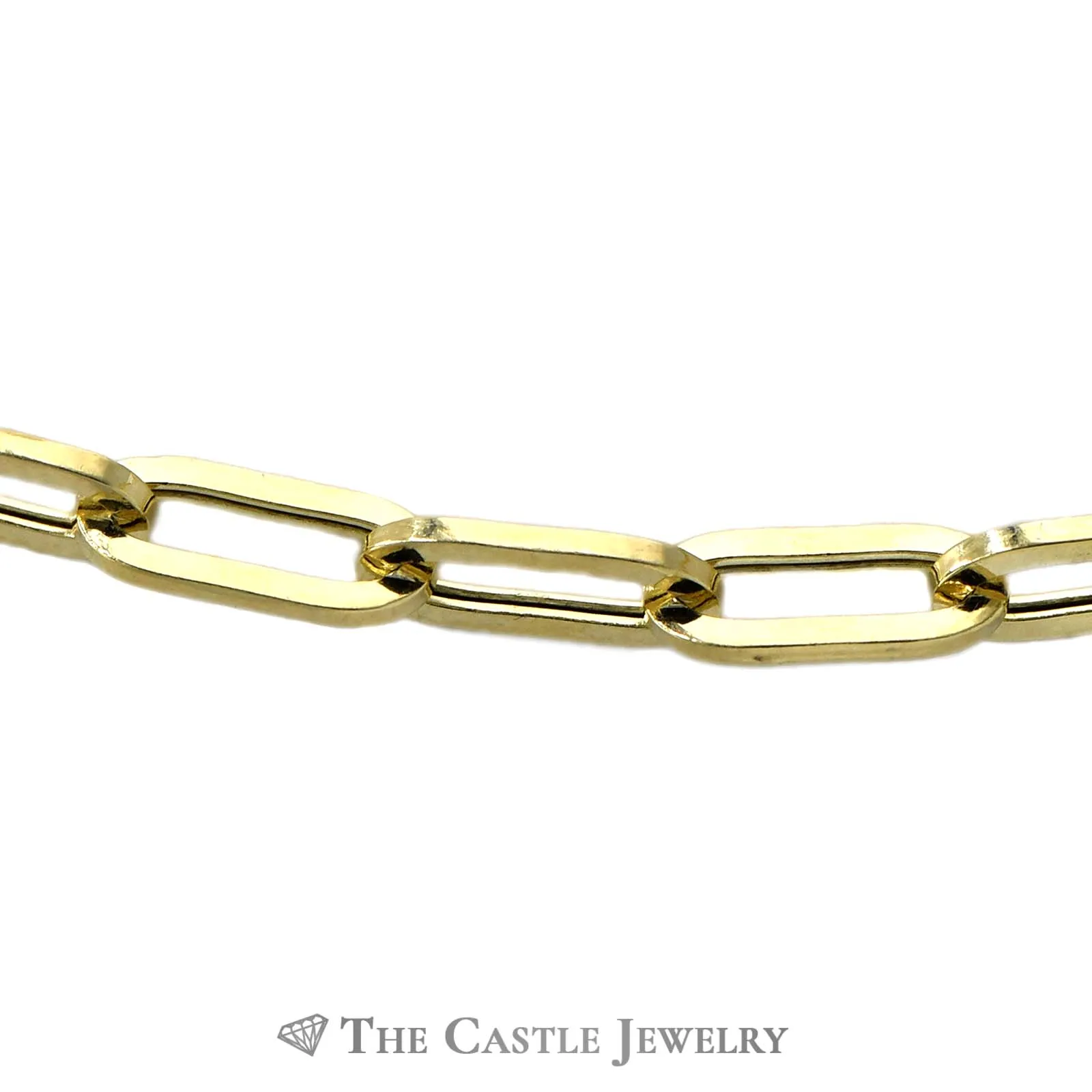 18 inch 4.5mm Semi-Solid Paper Clip Chain in 14k Yellow Gold