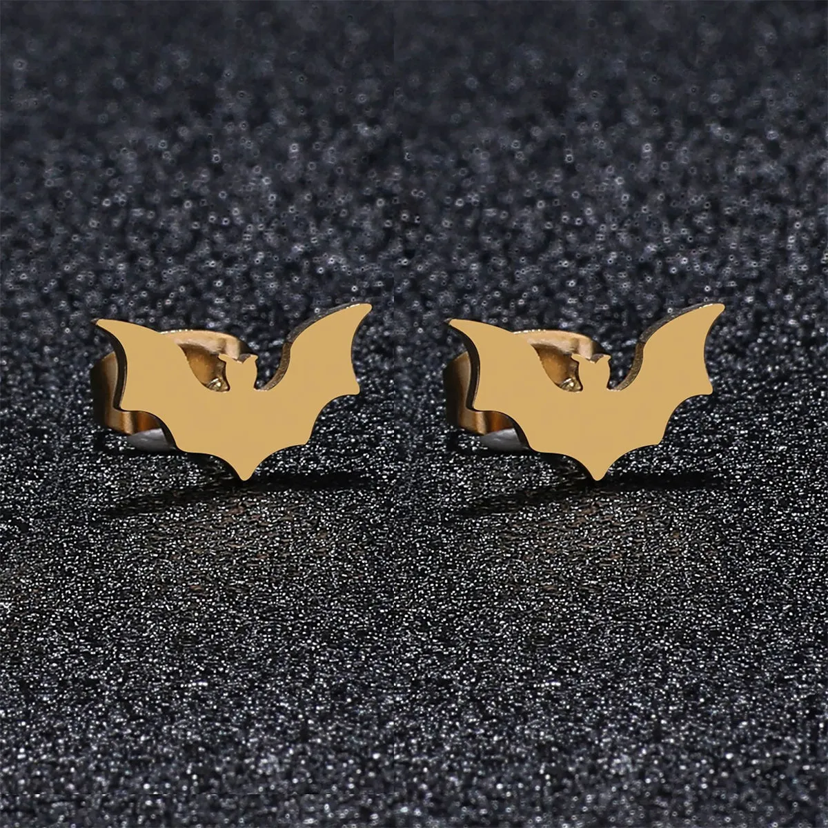 18K Gold-Plated Bat Stud Earrings