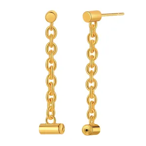 18K Gold-Plated Cylinder Drop Earrings