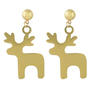 18K Gold-Plated Deer Drop Earrings